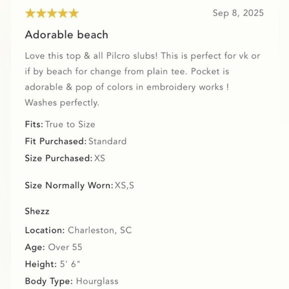 NWT Size XL -Anthropologie 100% Cotton Tee pocket embroidery White - Picture 11 of 16